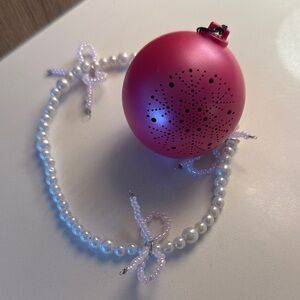 Pink Ornament Speaker with Pearl Beaded Garland